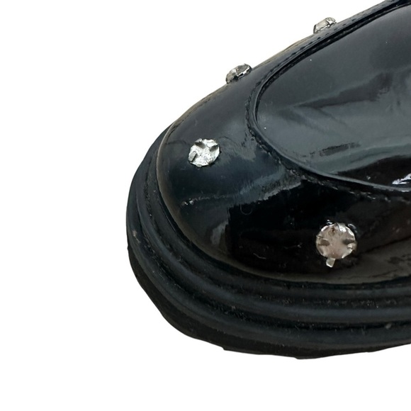 Schutz Combat Boots Rhinestone Black Lace Up Grunge Punk Leather Size 6.5 B - Picture 6 of 10